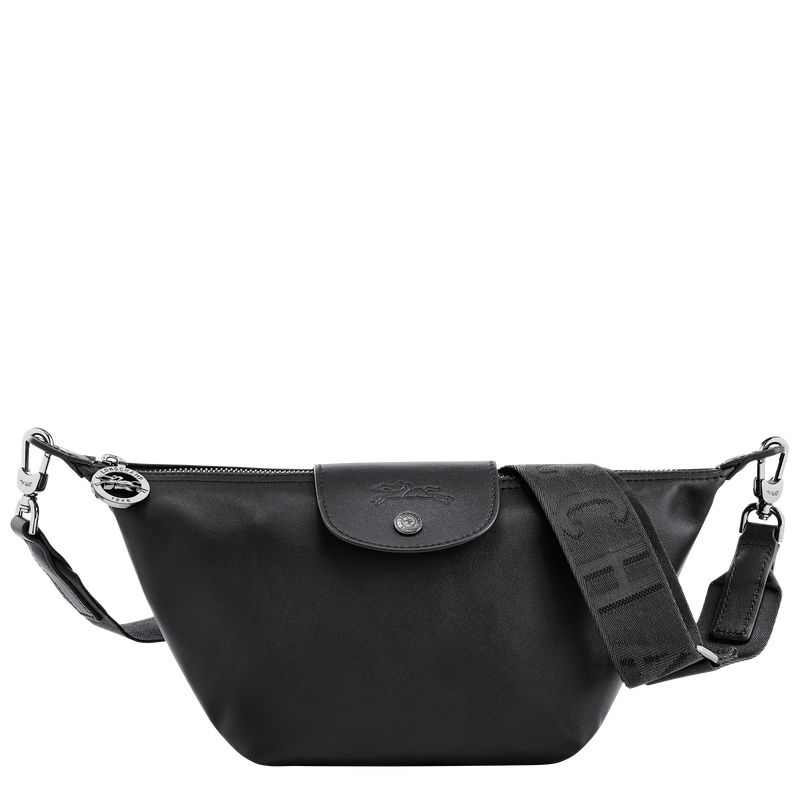 Black - Leather Longchamp Le Pliage Xtra XS Crossbody Women Mini Bags | AU7120TC