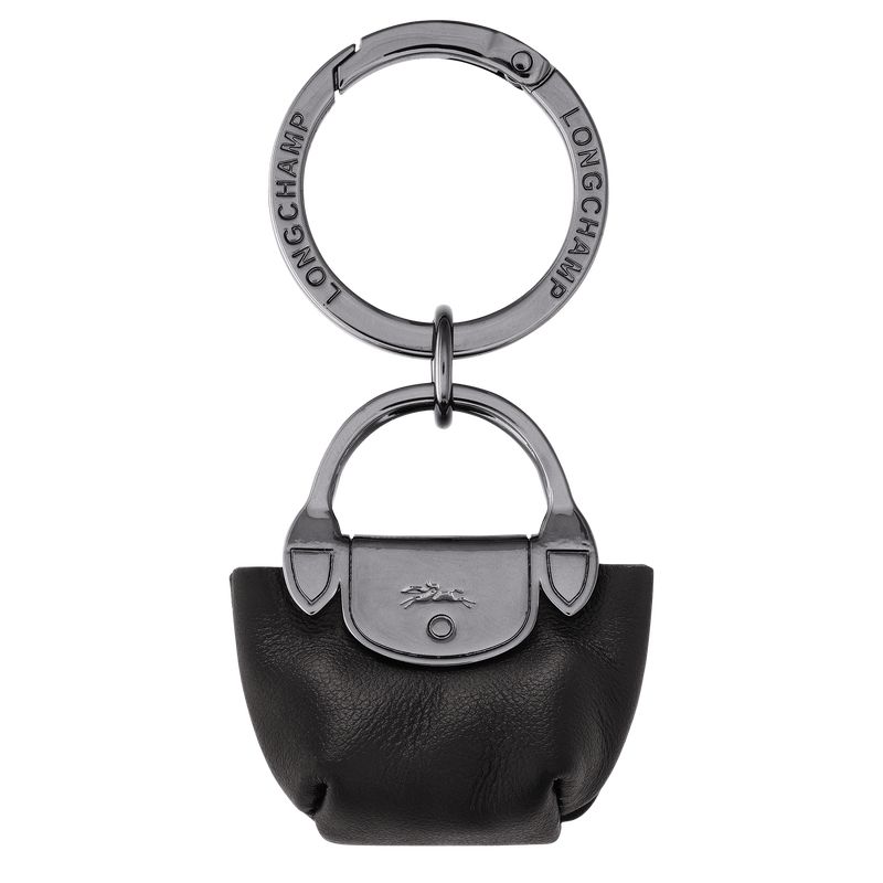 Black - Leather Longchamp Le Pliage Xtra Women Key Rings | AU8443LI