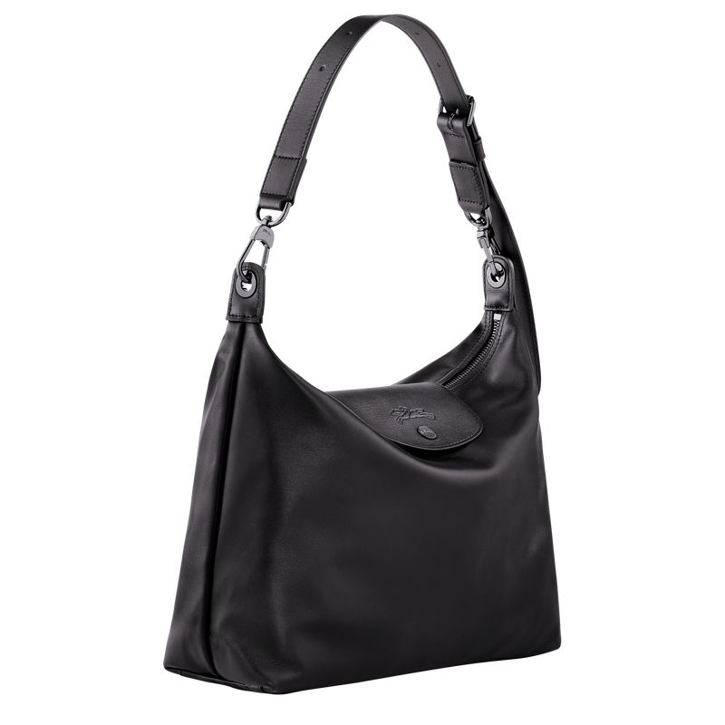 Black - Leather Longchamp Le Pliage Xtra M Hobo Women Shoulder Bags | AU7523KO