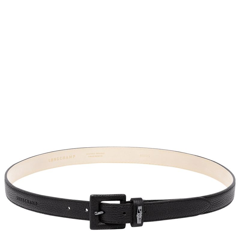 Black - Leather Longchamp Le Roseau Essential Women Belts | AU8366UZ