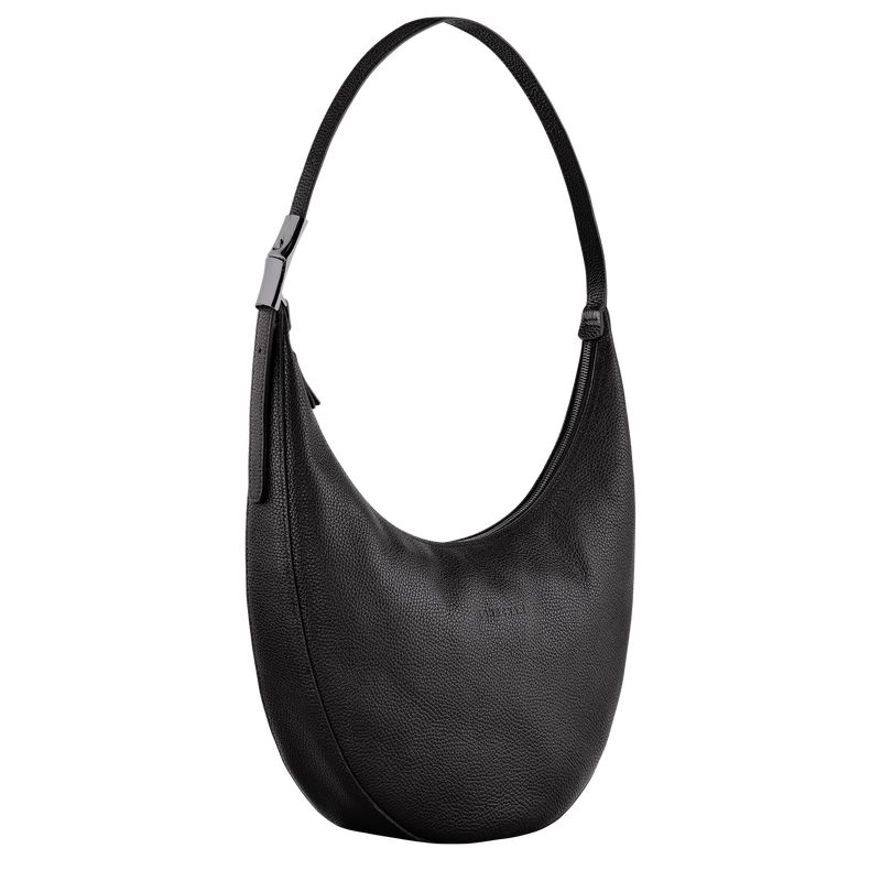 Black - Leather Longchamp Le Roseau Essential L Crossbody Women Shoulder Bags | AU7528DF