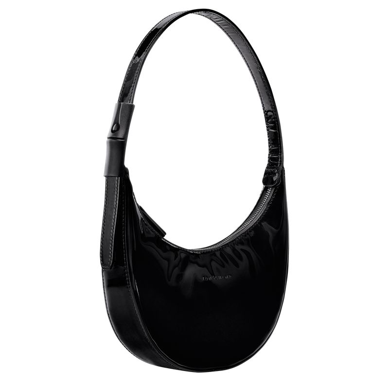 Black - Leather Longchamp Le Roseau Essential S Hobo Women Shoulder Bags | AU7538EB