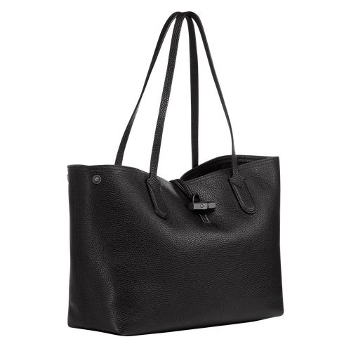 Black - Leather Longchamp Le Roseau Essential L Tote Women Shoulder Bags | AU7585IL