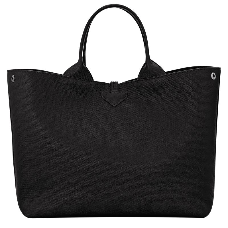 Black - Leather Longchamp Le Roseau L Women Handbag | AU7289OK