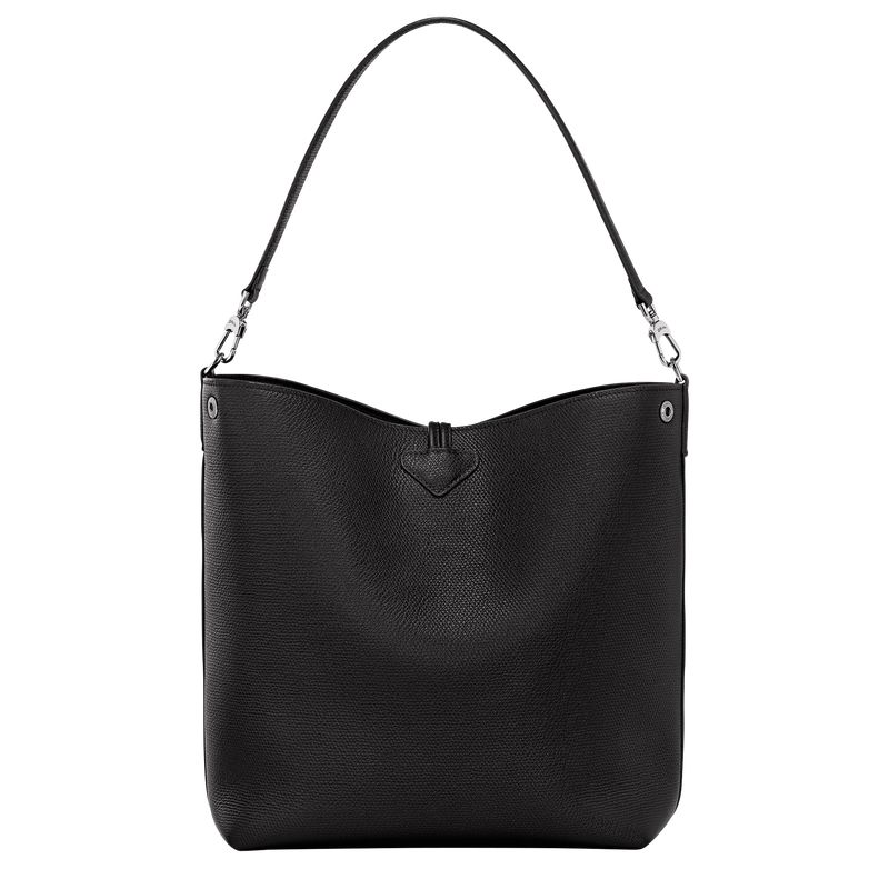 Black - Leather Longchamp Le Roseau M Shoulder Women Shoulder Bags | AU7558KO