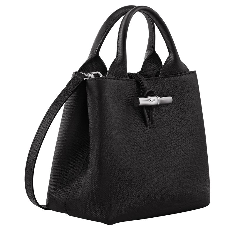 Black - Leather Longchamp Le Roseau S Women Handbag | AU7311CT