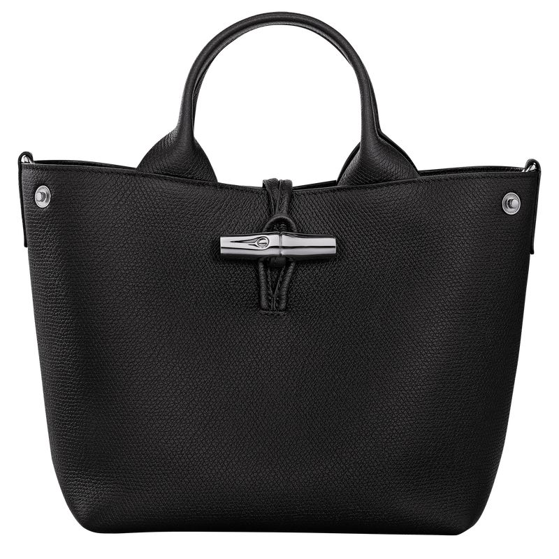 Black - Leather Longchamp Le Roseau S Women Handbag | AU7311CT