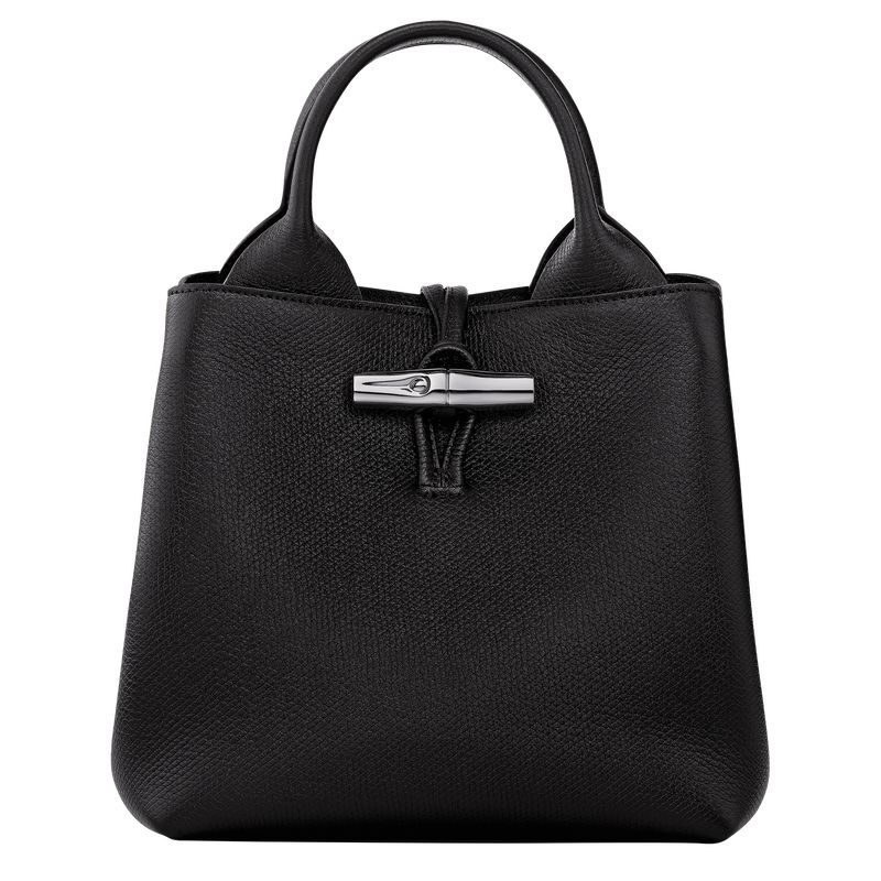 Black - Leather Longchamp Le Roseau S Women Handbag | AU7311CT