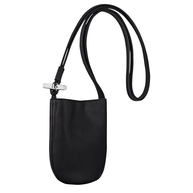 Black - Leather Longchamp Le Roseau S Women Crossbody Bags | AU7441TC