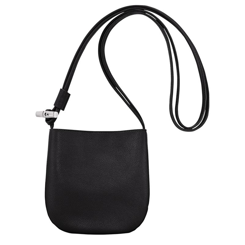 Black - Leather Longchamp Le Roseau S Women Crossbody Bags | AU7441TC