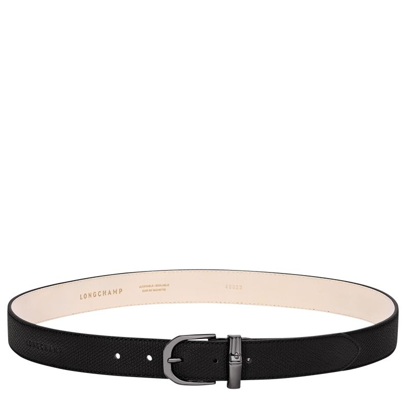 Black - Leather Longchamp Le Roseau Women Belts | AU8382PJ