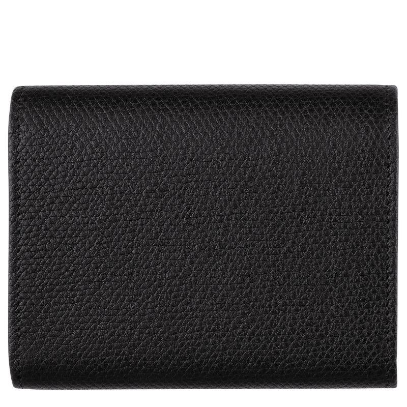 Black - Leather Longchamp Le Roseau Women Wallets | AU7840DF