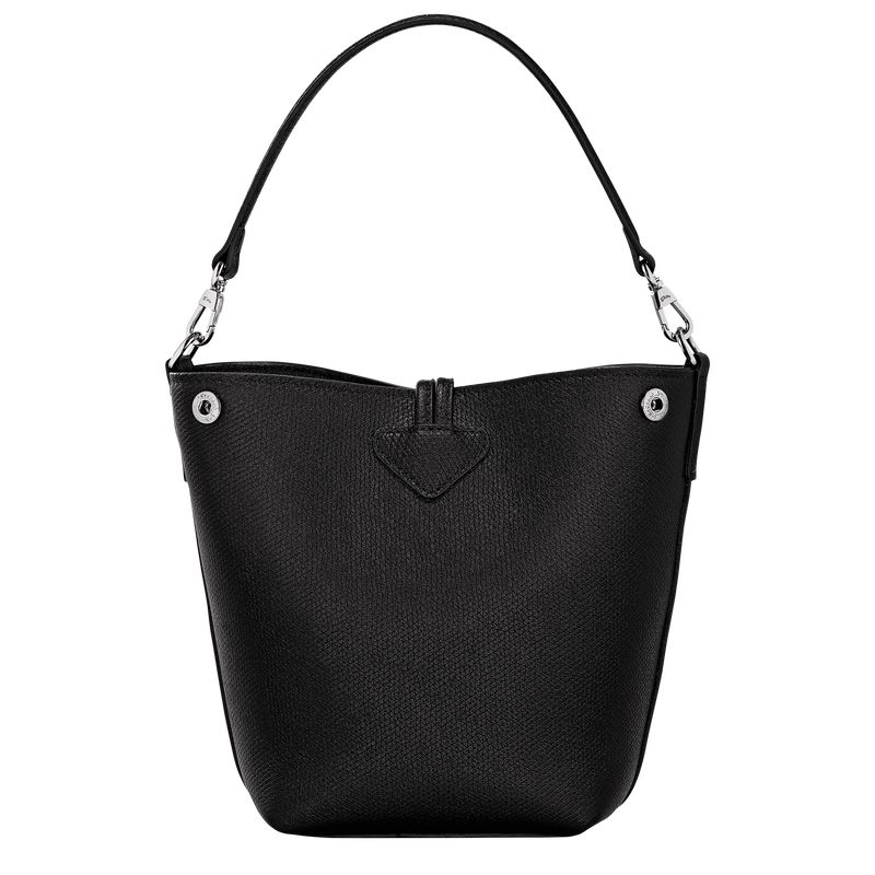 Black - Leather Longchamp Le Roseau XS Bucket Women Crossbody Bags | AU7447AH