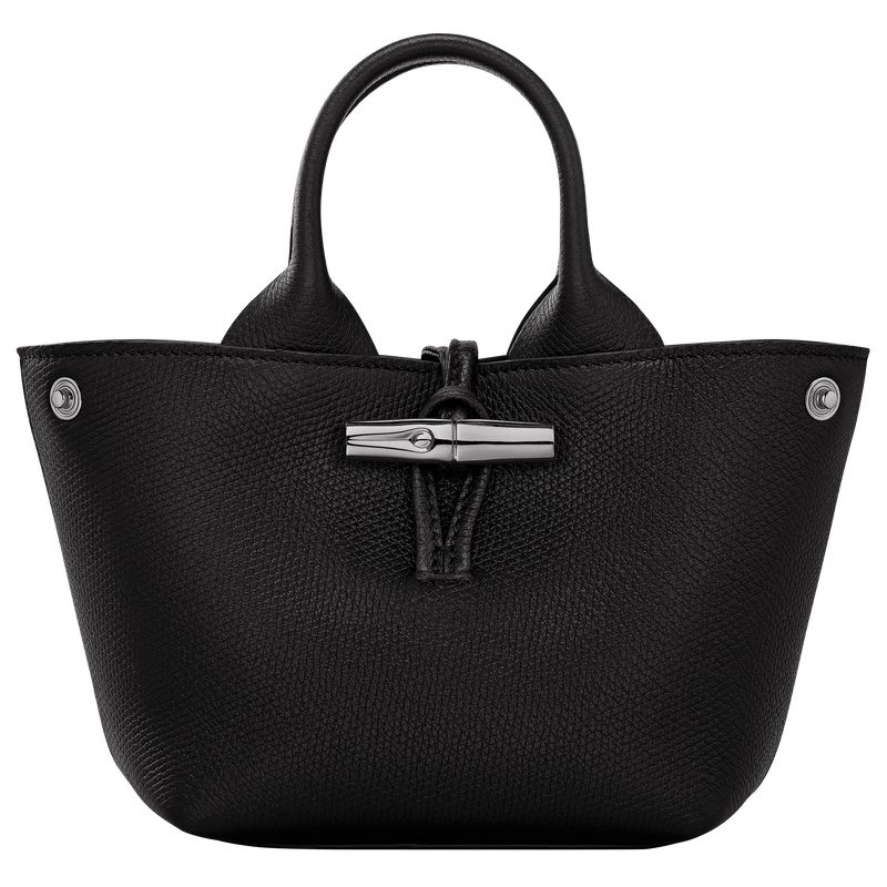 Black - Leather Longchamp Le Roseau XS Handbag Women Mini Bags | AU7082PJ