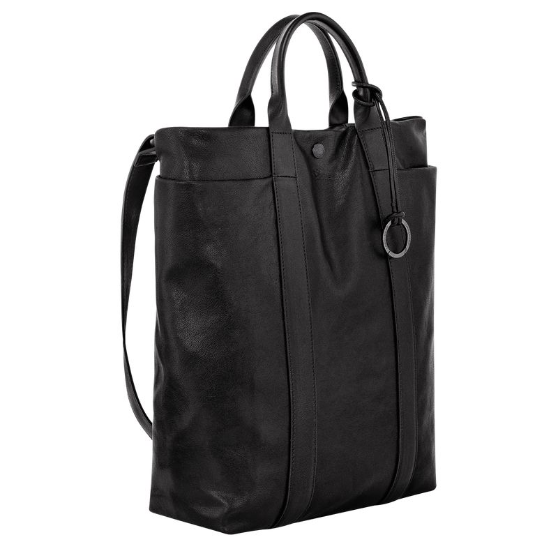 Black - Leather Longchamp Parisis M Tote Men Handbag | AU8927KO