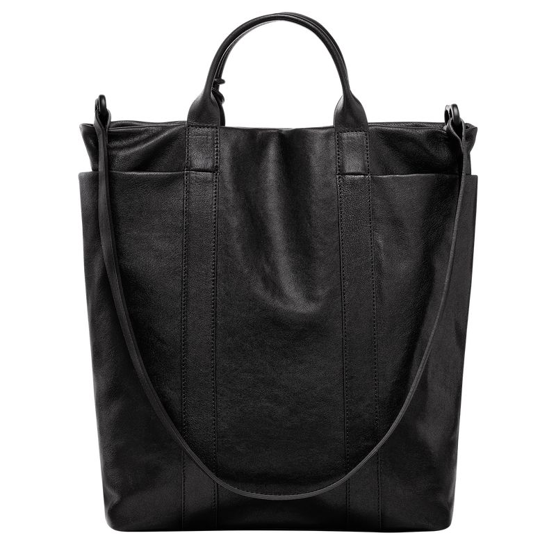 Black - Leather Longchamp Parisis M Tote Men Handbag | AU8927KO