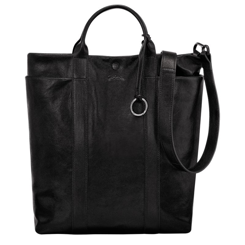 Black - Leather Longchamp Parisis M Tote Men Handbag | AU8927KO