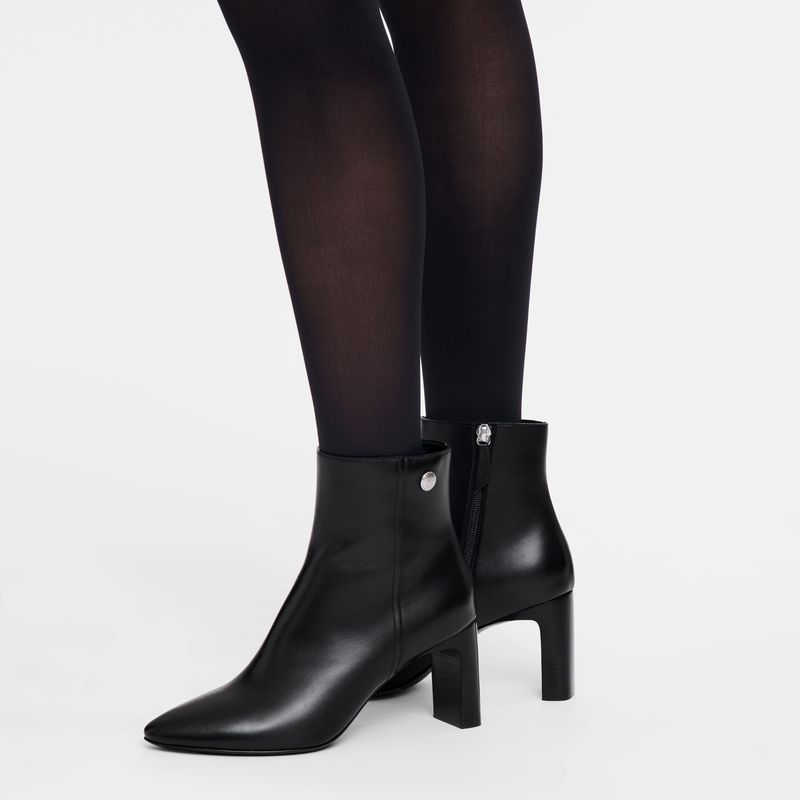 Black - Leather Longchamp Women Boots | AU8728OK