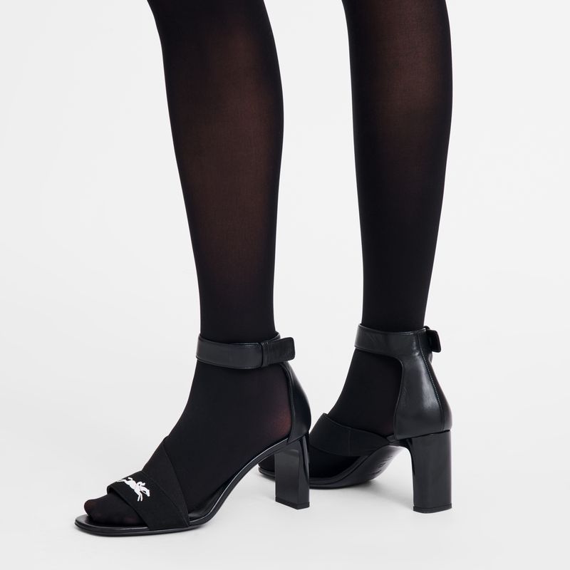 Black - Leather Longchamp Women Heels | AU8750FD