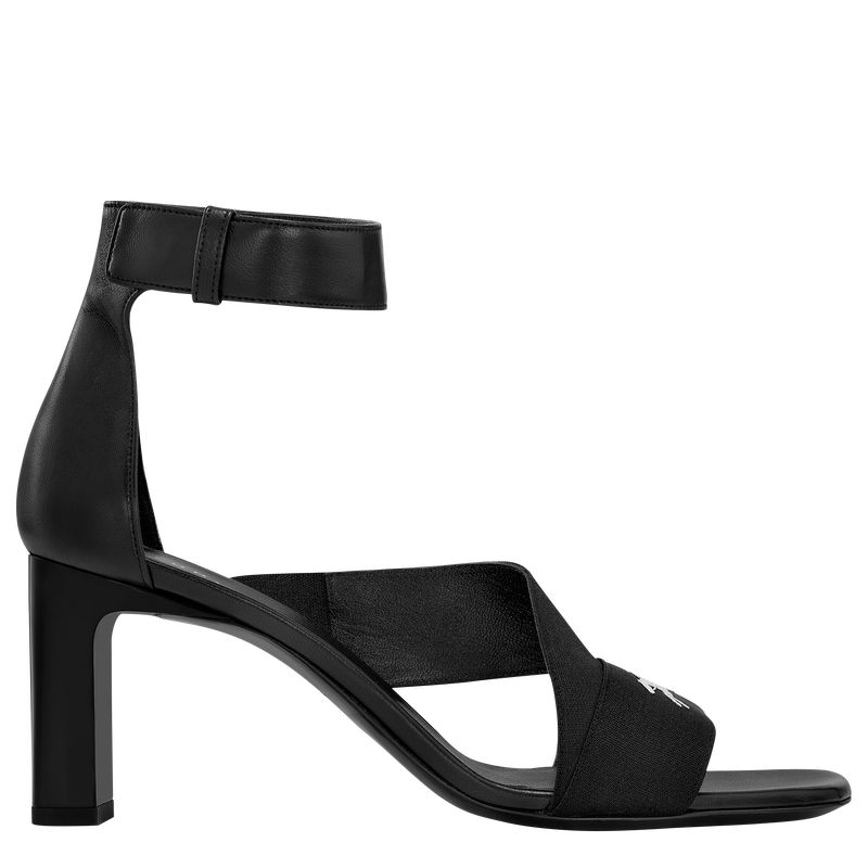 Black - Leather Longchamp Women Heels | AU8750FD