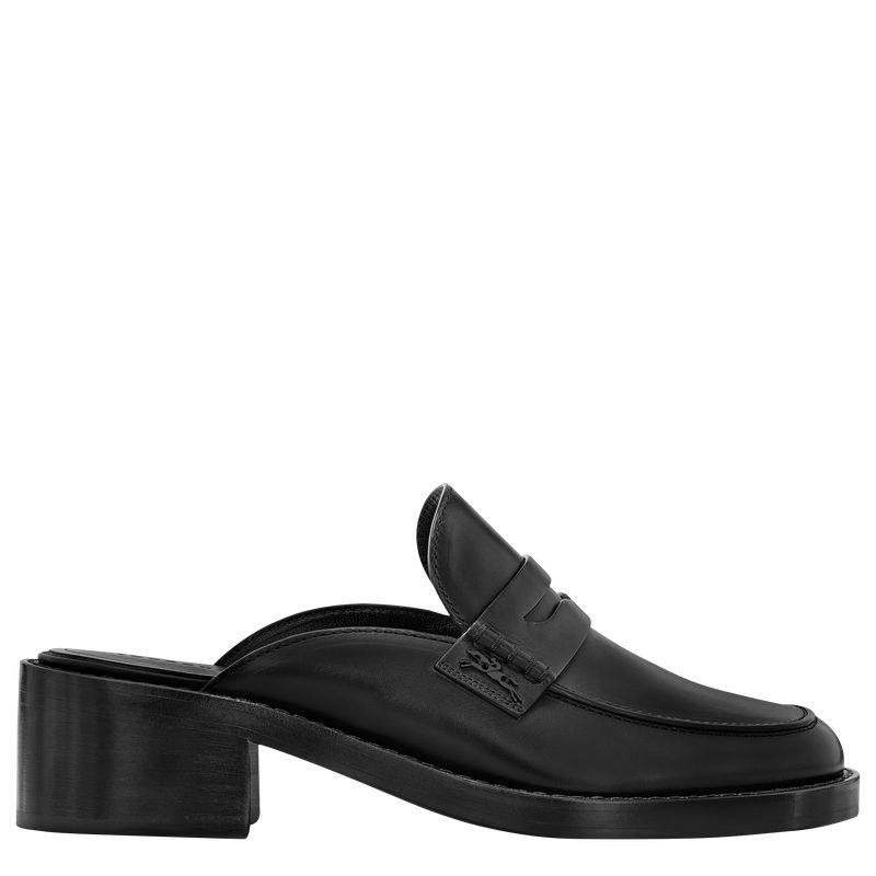 Black - Leather Longchamp Women Loafers | AU8737QM