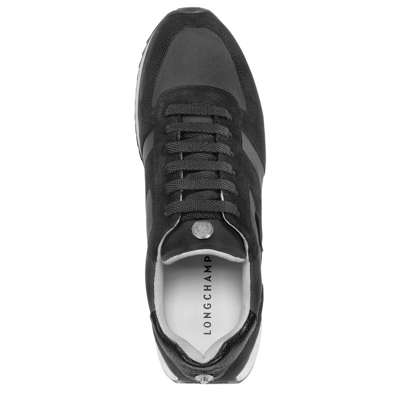 Black - Leather Longchamp Women Sneakers | AU8727PJ