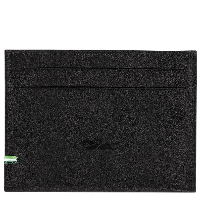 Black - Leather Longchamp sur Seine Men Card Holder | AU9018CT