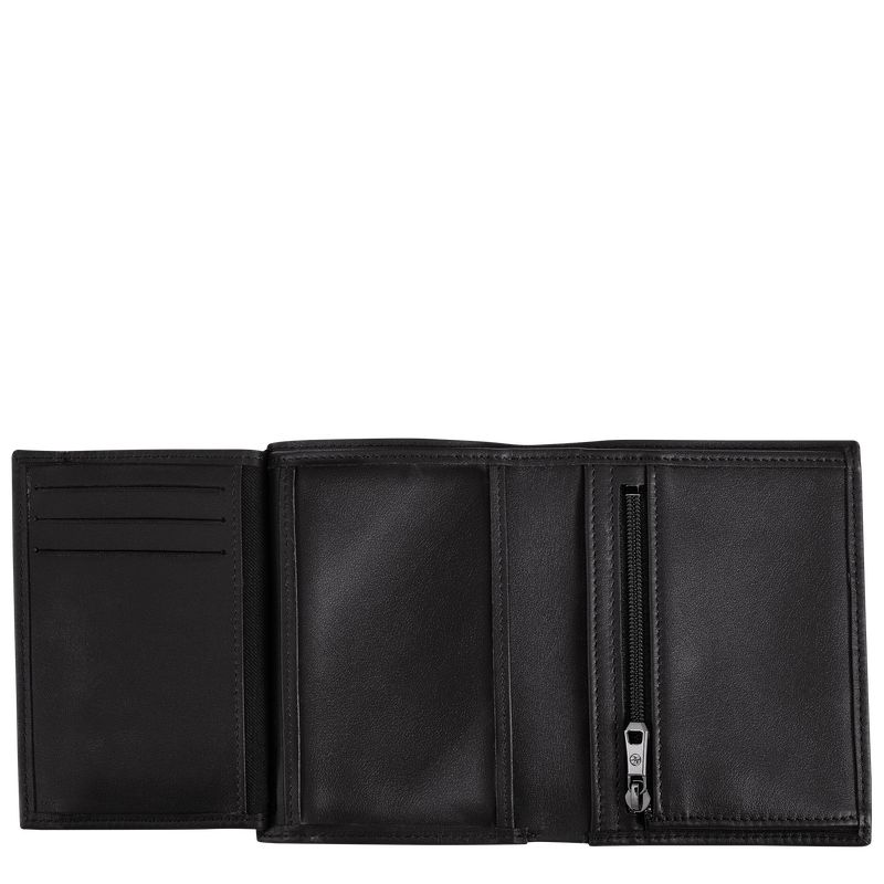 Black - Leather Longchamp sur Seine Men Wallets | AU8989IL