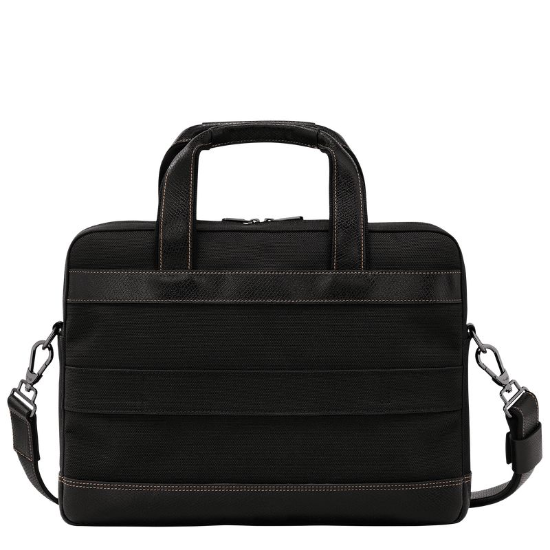 Black - Recycled canvas Longchamp Boxford S Men Briefcase | AU8770LI