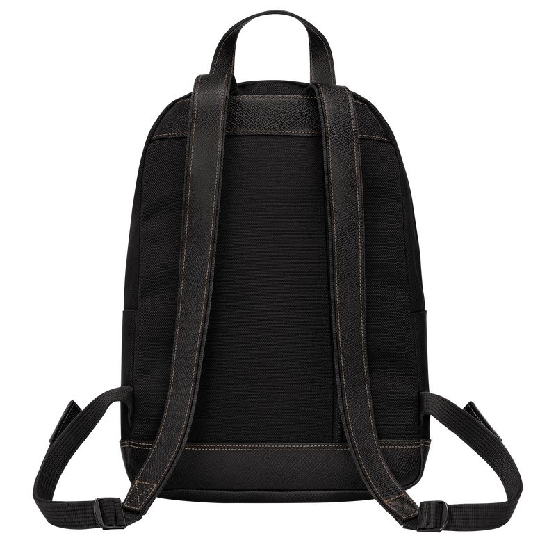 Black - Recycled canvas Longchamp Boxford Men Backpacks | AU8853DF