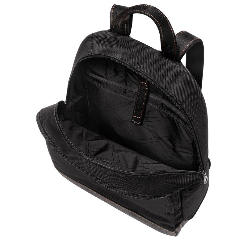 Black - Recycled canvas Longchamp Boxford Men Backpacks | AU8853DF