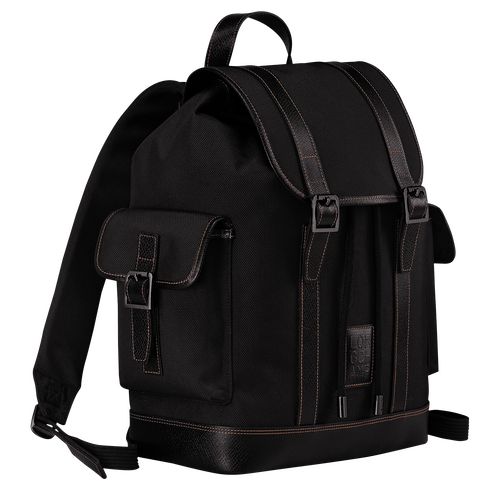 Black - Recycled canvas Longchamp Boxford Men Backpacks | AU8858KO