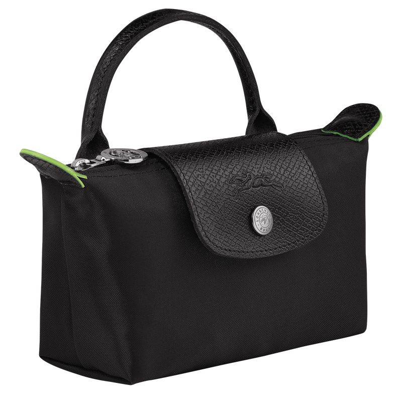 Black - Recycled canvas Longchamp Le Pliage Green with handle Men Pouches | AU9091PJ