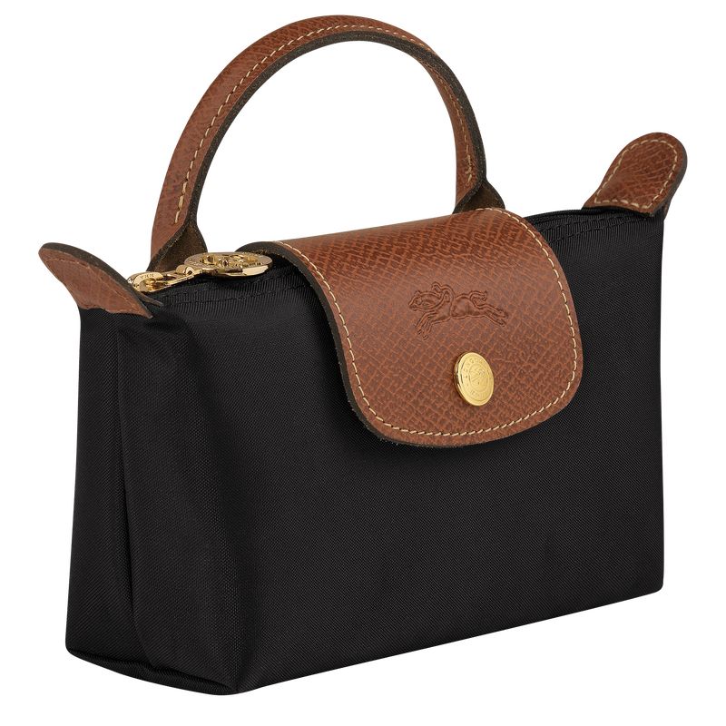 Black - Recycled canvas Longchamp Le Pliage Original with handle Women Pouches | AU7950UZ