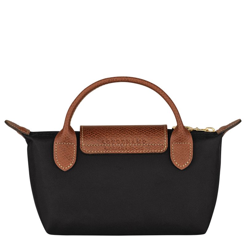 Black - Recycled canvas Longchamp Le Pliage Original with handle Women Pouches | AU7950UZ