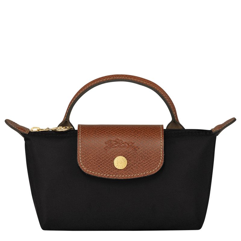 Black - Recycled canvas Longchamp Le Pliage Original with handle Women Pouches | AU7950UZ