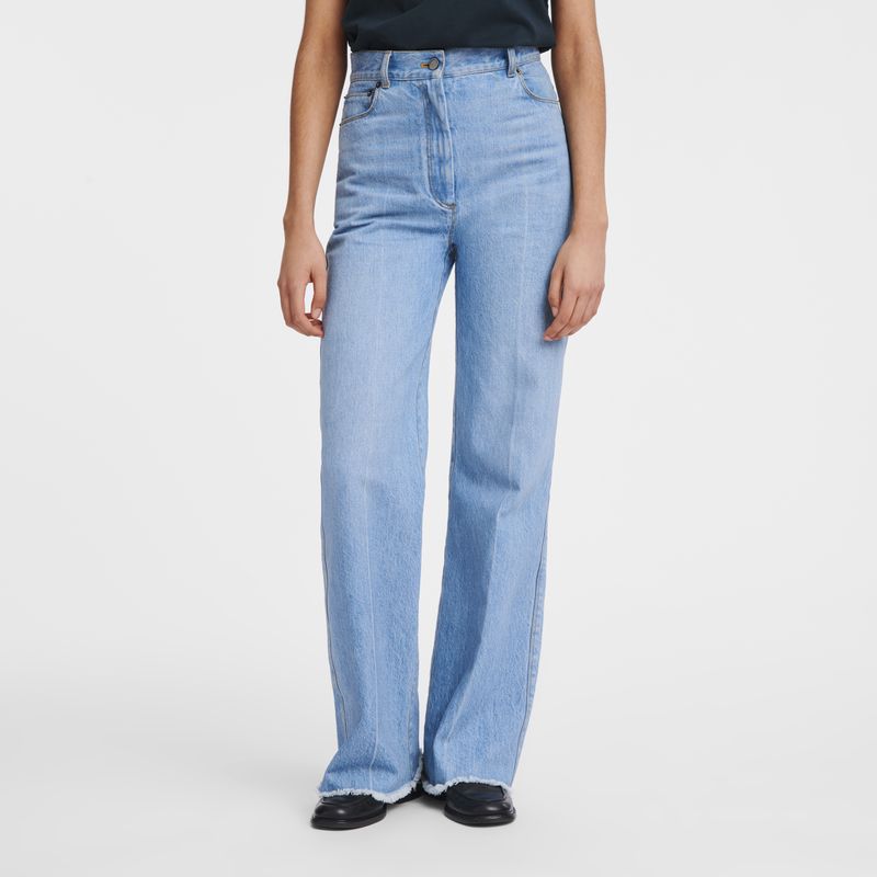 Blue - Denim Longchamp Jean's Women Pants | AU8705XY