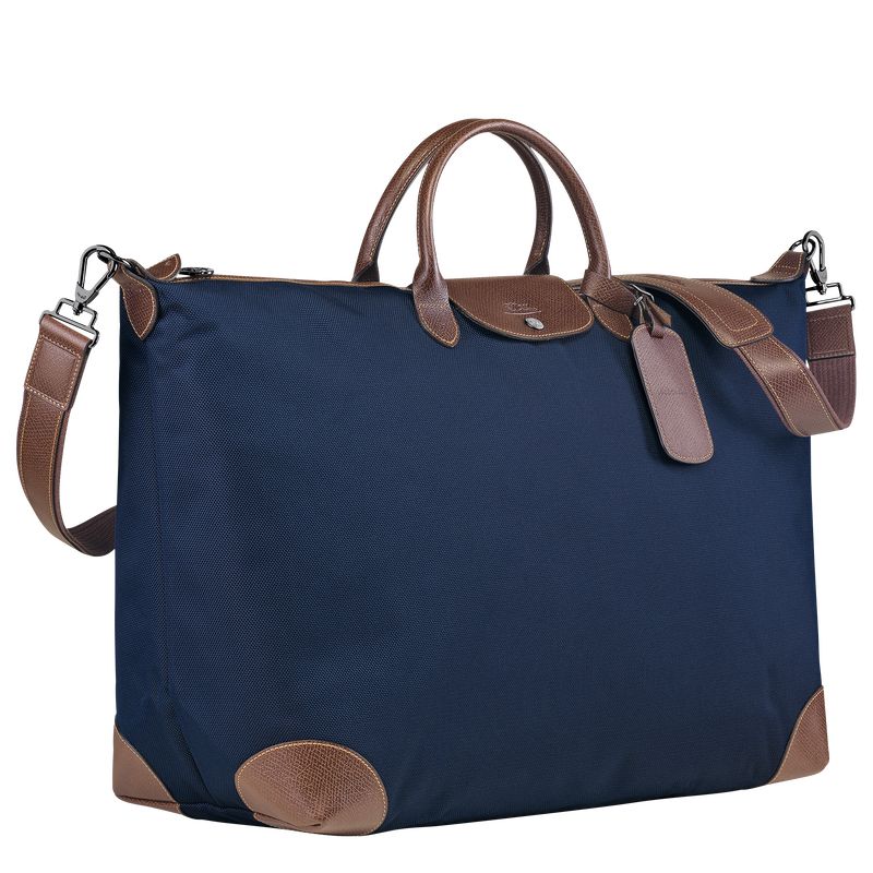 Blue - Recycled canvas Longchamp Boxford M Women Travel Bags | AU8079LI