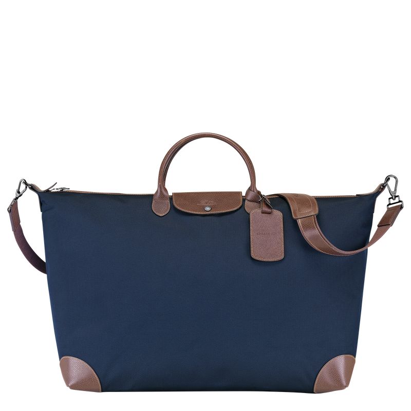 Blue - Recycled canvas Longchamp Boxford M Women Travel Bags | AU8079LI