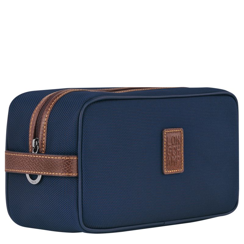 Blue - Recycled canvas Longchamp Boxford Women Toiletry Bags | AU8191MQ