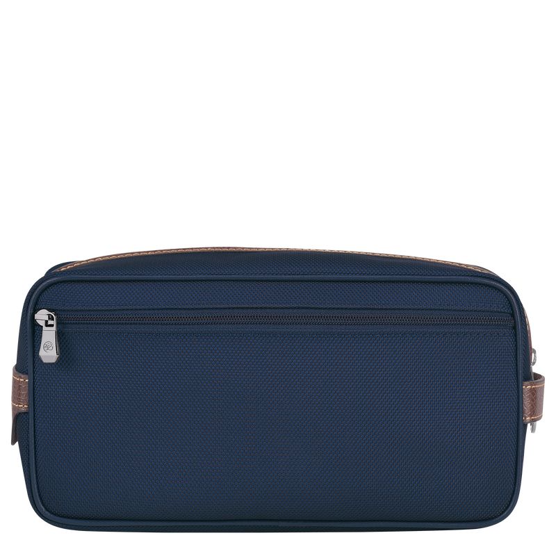 Blue - Recycled canvas Longchamp Boxford Women Toiletry Bags | AU8191MQ