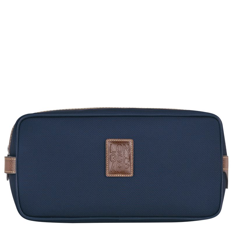 Blue - Recycled canvas Longchamp Boxford Women Toiletry Bags | AU8191MQ