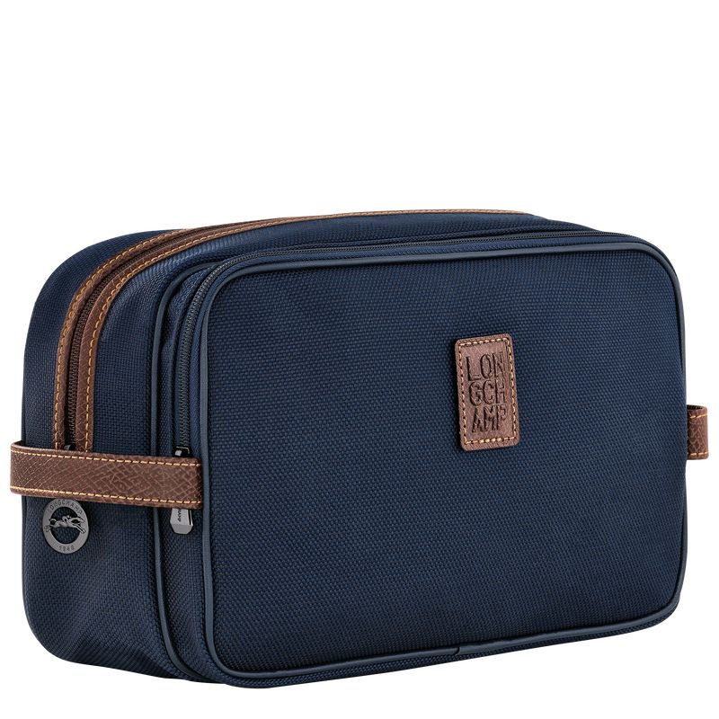 Blue - Recycled canvas Longchamp Boxford Women Toiletry Bags | AU8194VR