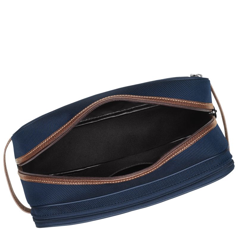 Blue - Recycled canvas Longchamp Boxford Women Toiletry Bags | AU8194VR