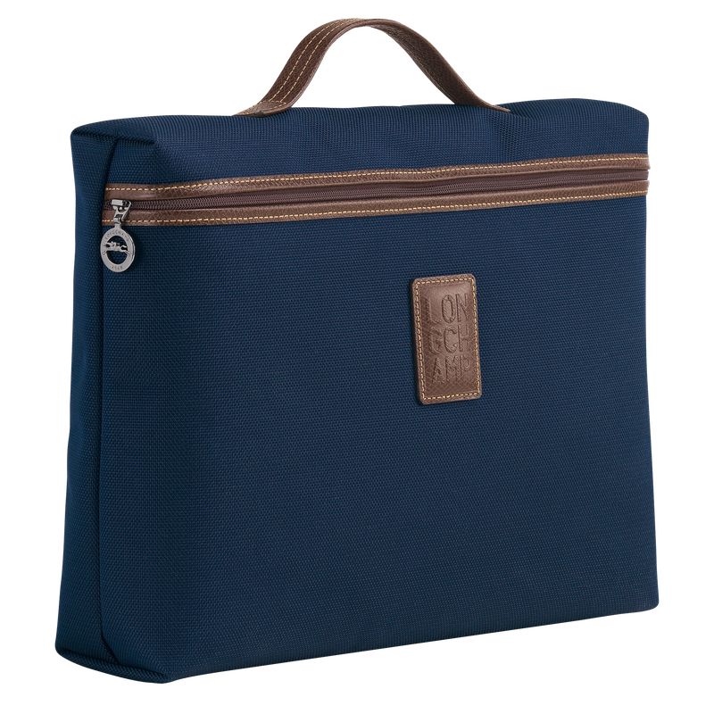 Blue - Recycled canvas Longchamp Boxford S Men Briefcase | AU8763MQ