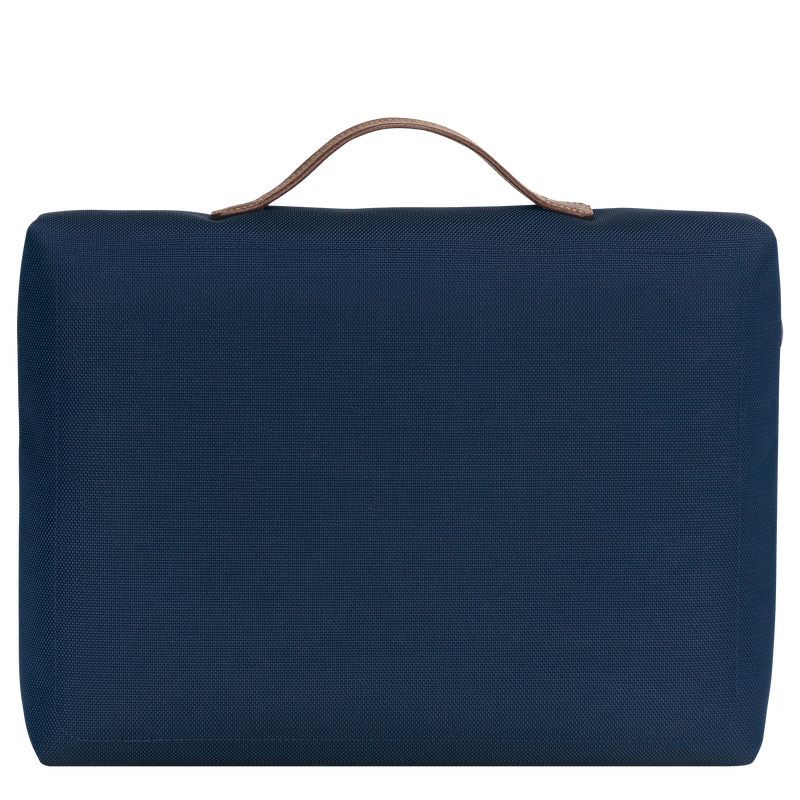 Blue - Recycled canvas Longchamp Boxford S Men Briefcase | AU8763MQ