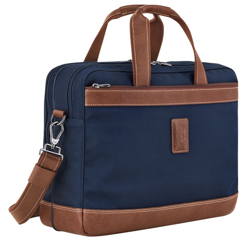 Blue - Recycled canvas Longchamp Boxford L Men Briefcase | AU8765BE