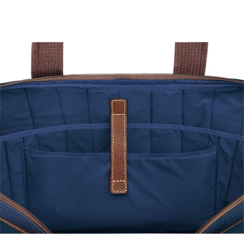 Blue - Recycled canvas Longchamp Boxford L Men Briefcase | AU8765BE