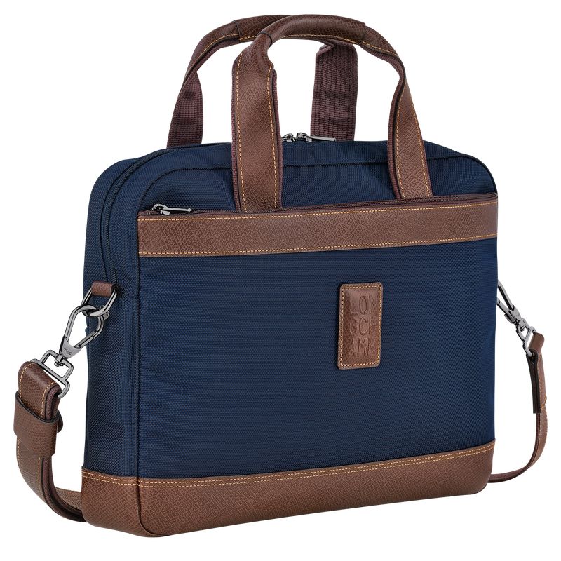 Blue - Recycled canvas Longchamp Boxford S Men Briefcase | AU8768XY