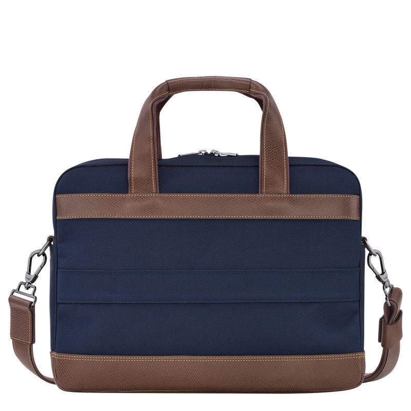 Blue - Recycled canvas Longchamp Boxford S Men Briefcase | AU8768XY